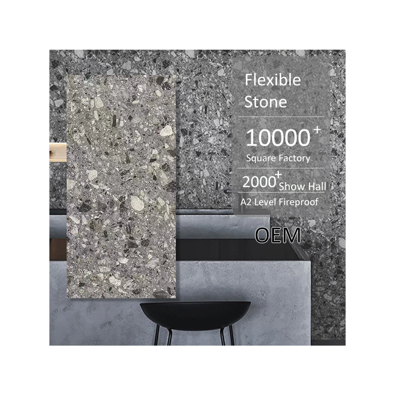 لوحة الحجر الحجرية المرنة terrazzo الحجر الخام